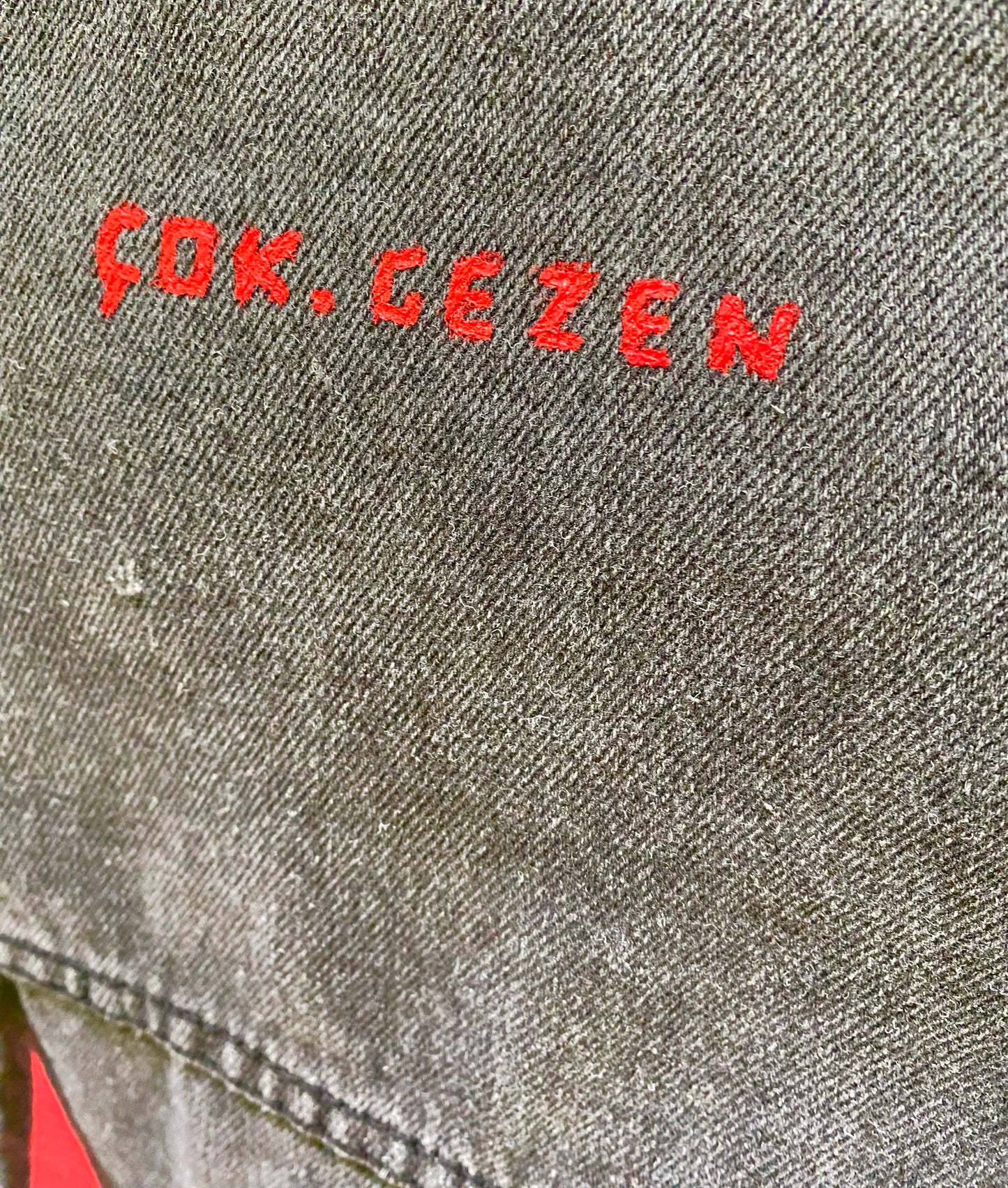 Jeansjacke | red snake - unikat