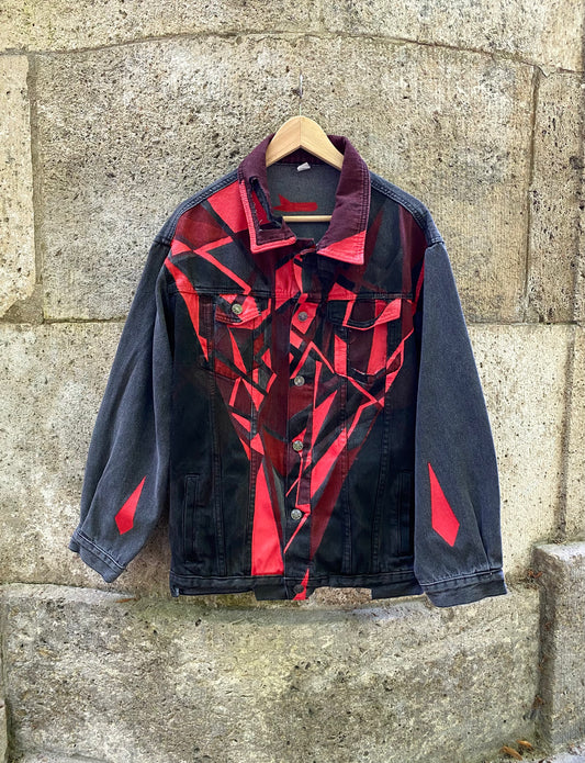 Jeansjacke | red snake - unikat