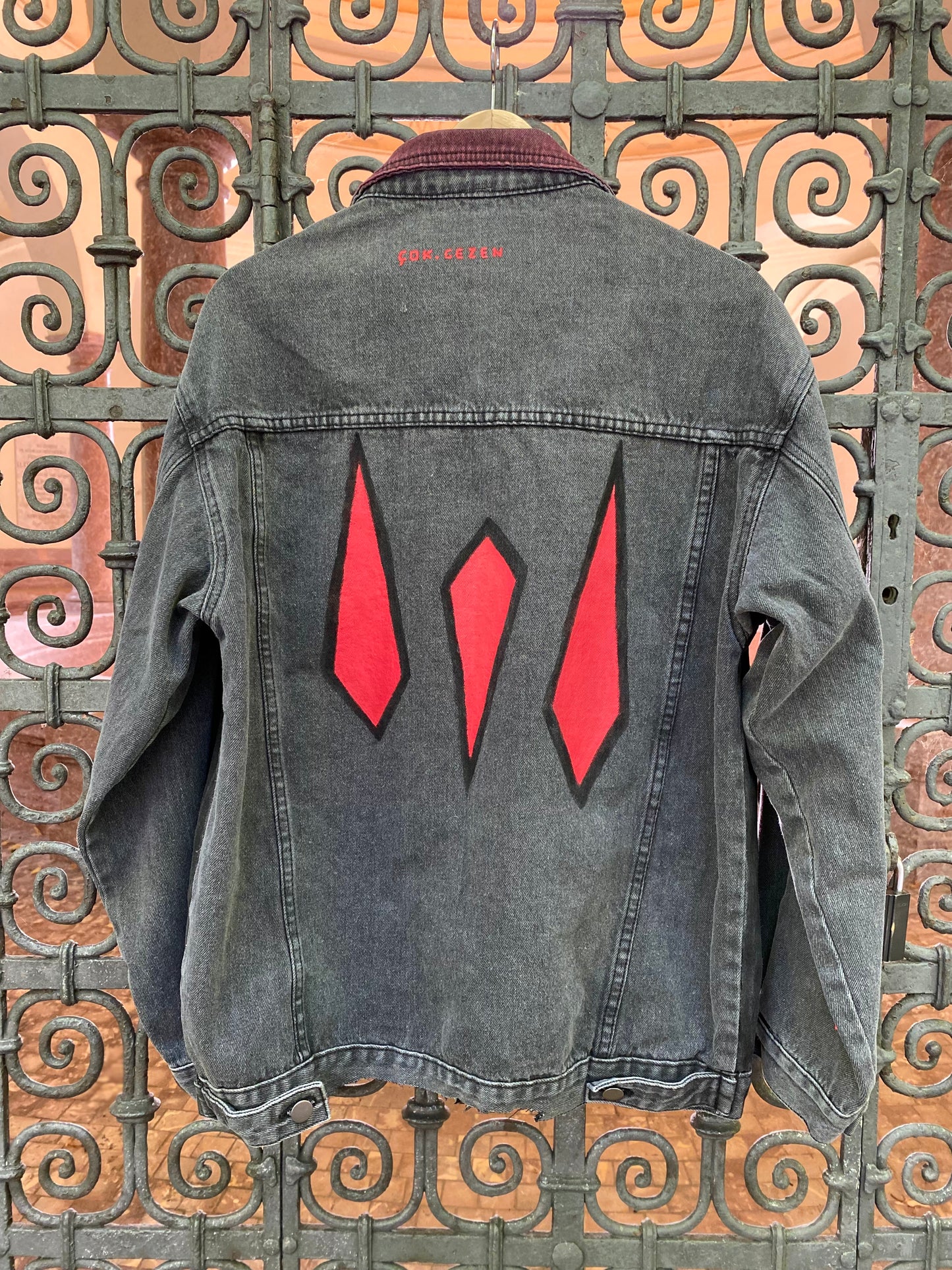 Jeansjacke | red snake - unikat