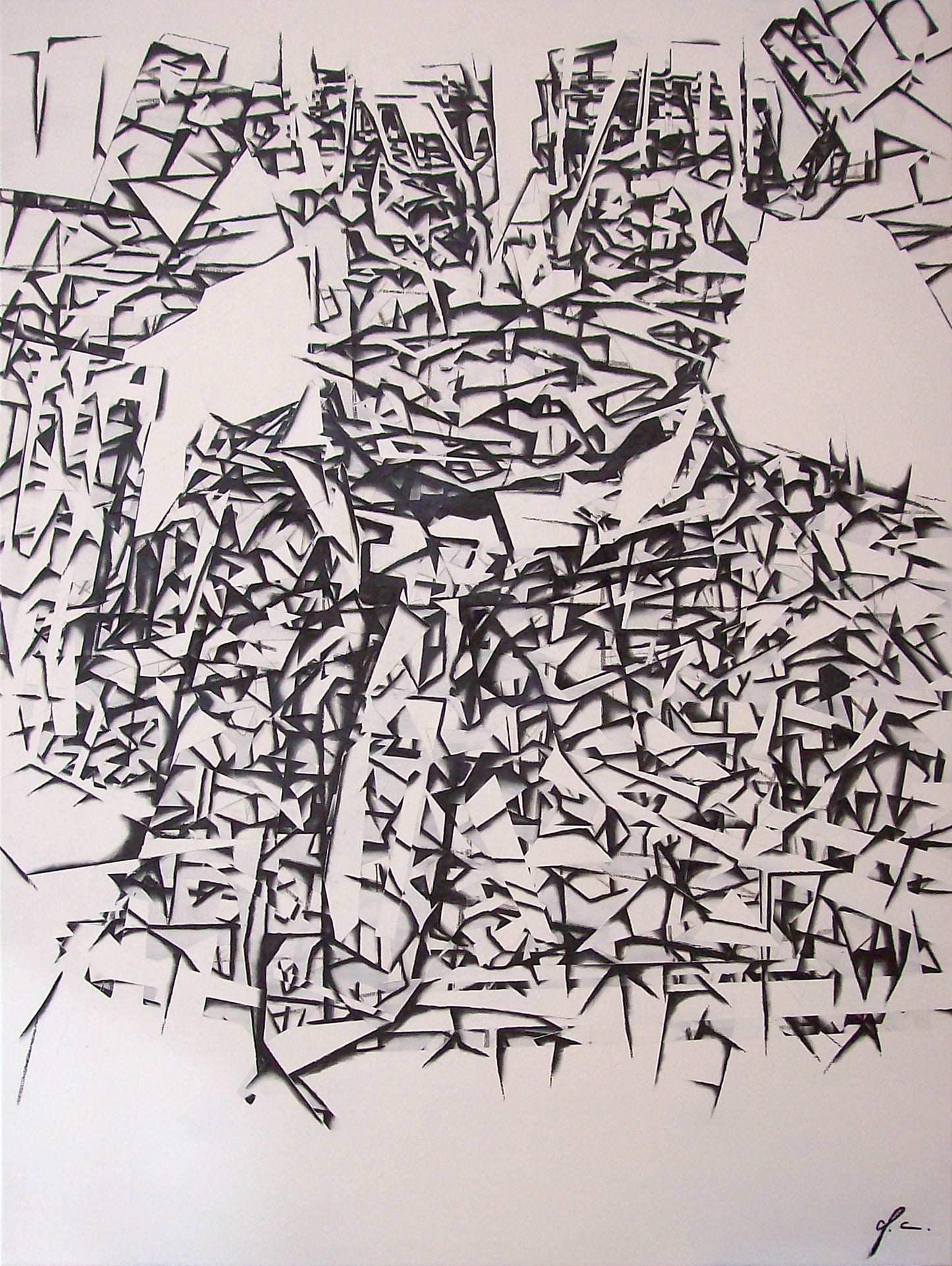 abstract person with tie - painting