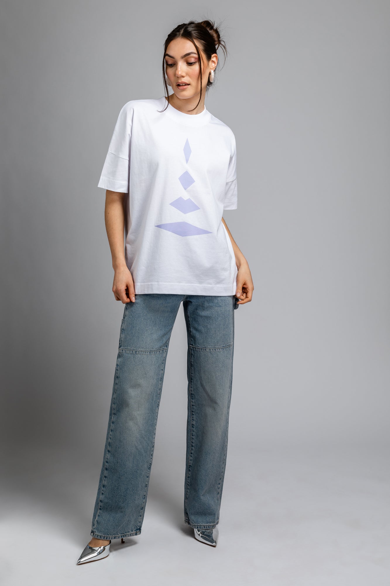 oversized shirt | lips - organic cotton - white