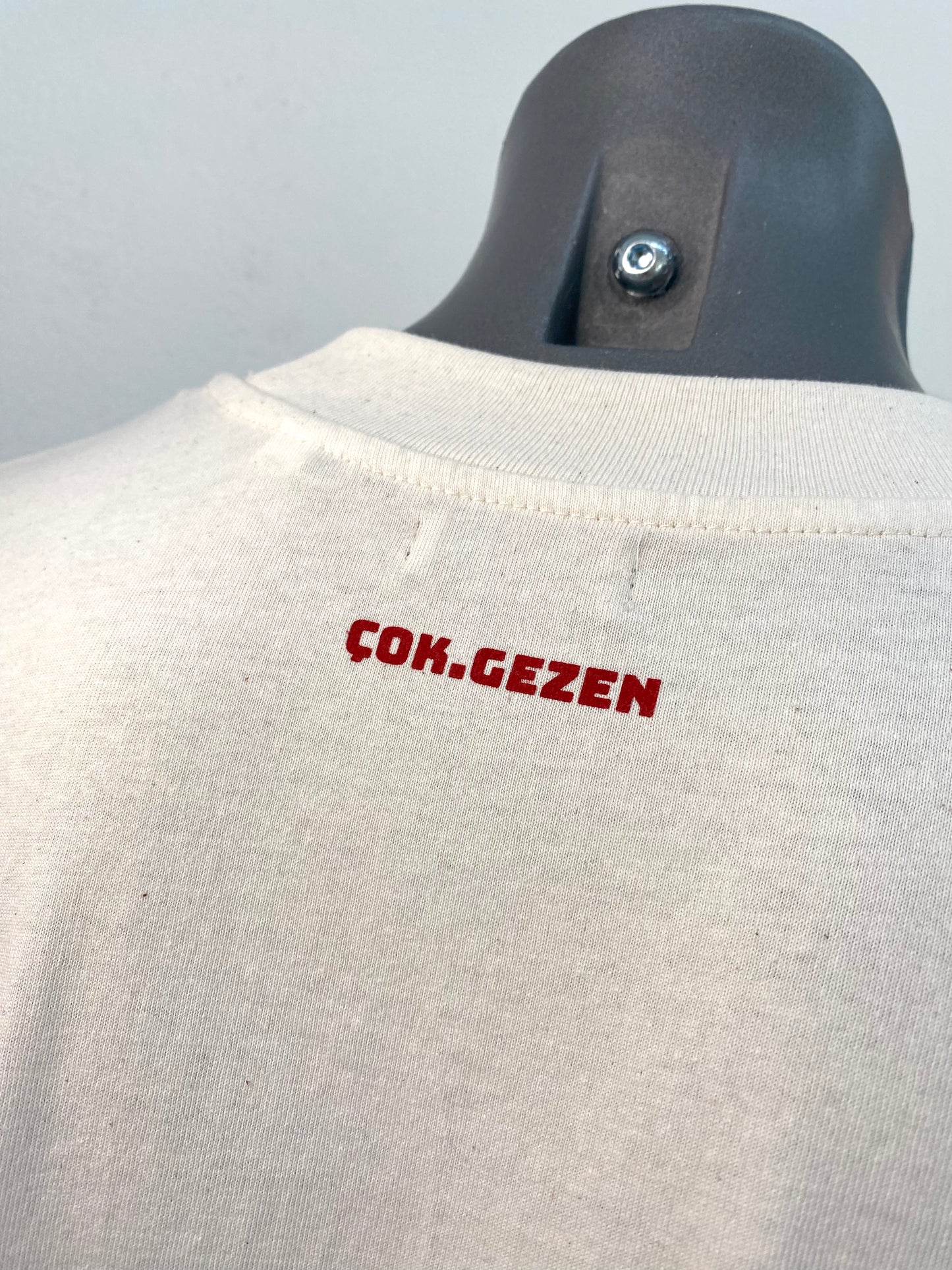 oversized | shirt with heart - organic cotton - beige