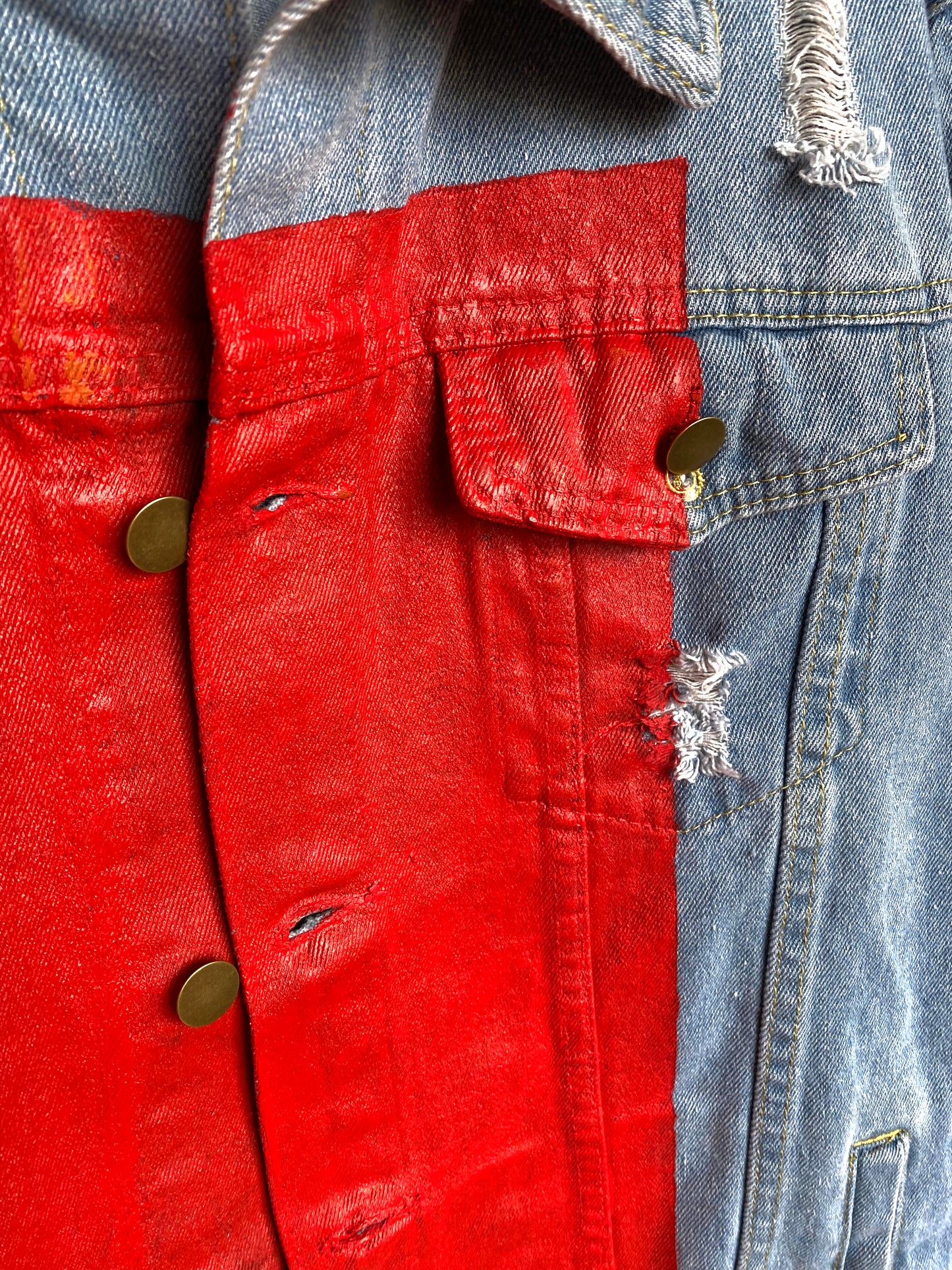Jeansjacke | red - unikat