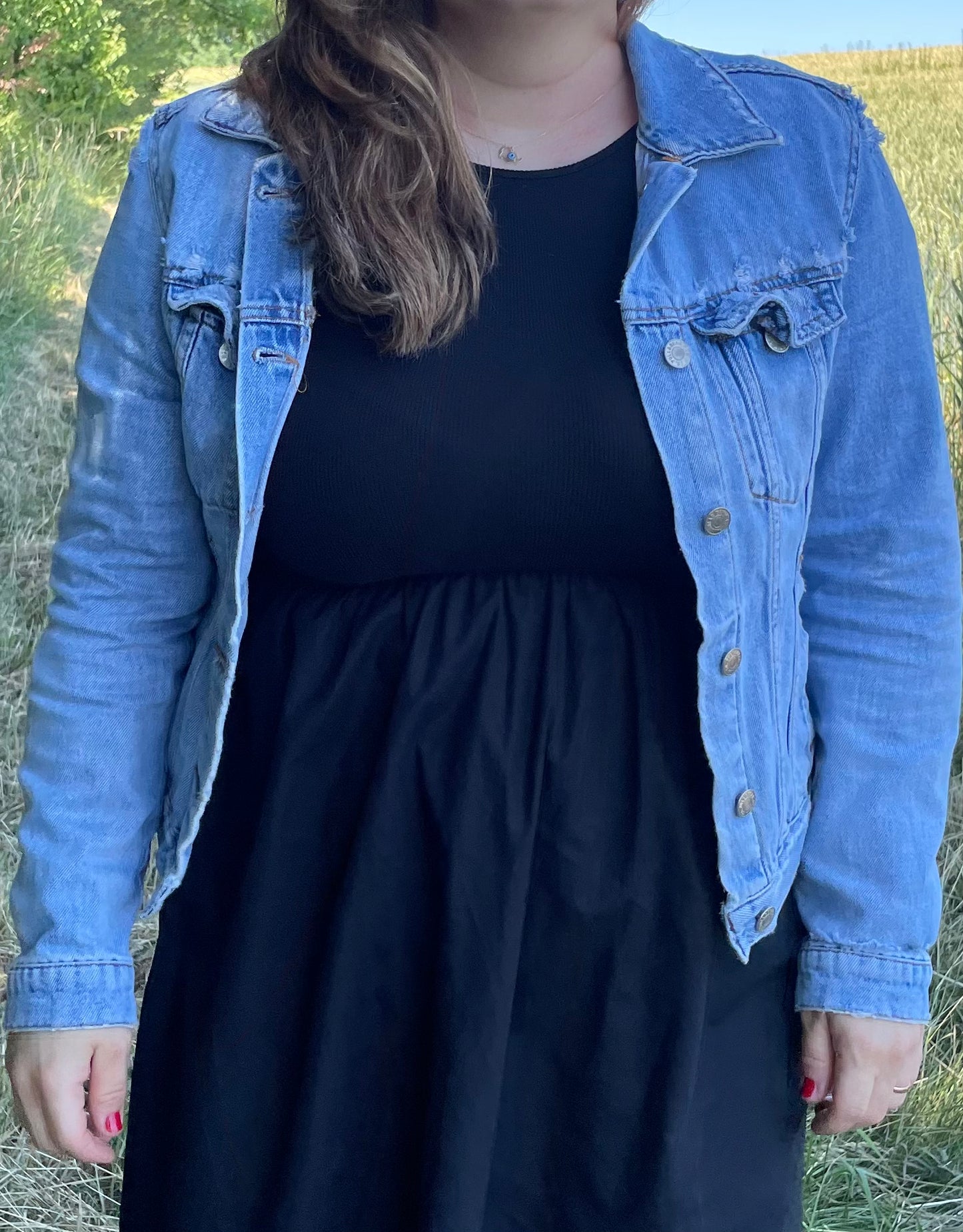 Jeansjacke | abstract rose - unikat