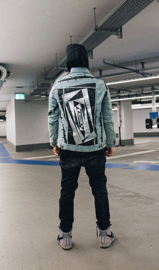 Jeansjacke | abstract rose 3.0 - unikat