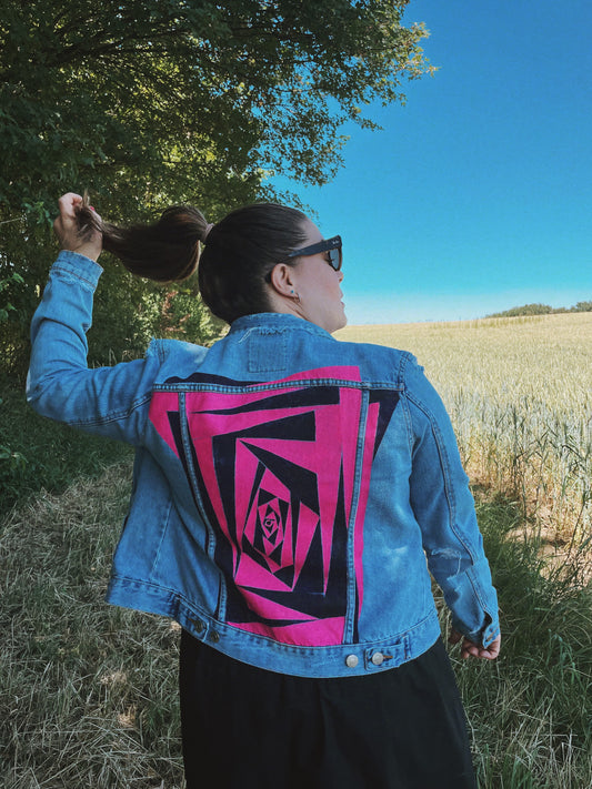 Jeansjacke | abstract rose - unikat