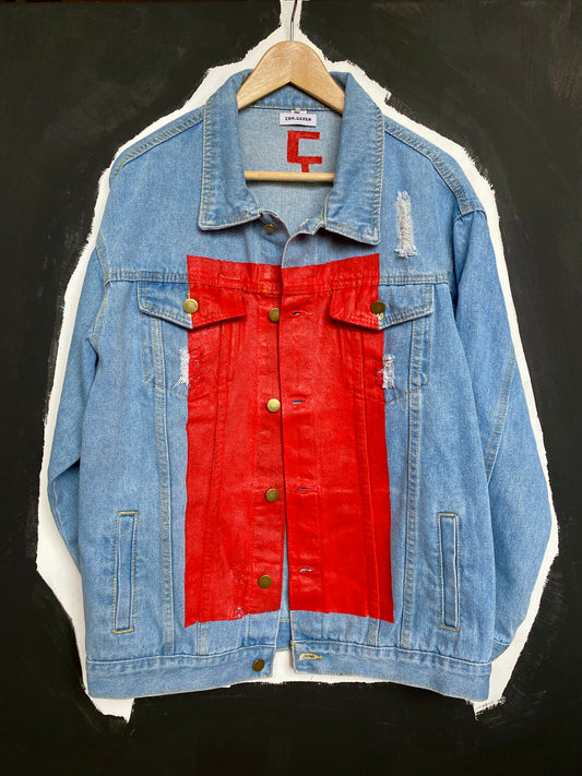 Jeansjacke | red - unikat